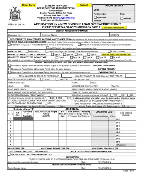 new york overweight permits.